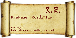 Krakauer Rozália névjegykártya